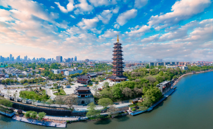 中国浙江省金华市婺州古城万佛塔