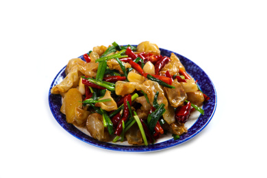 香辣美味特色菜肴爆炒腊鱼鳔
