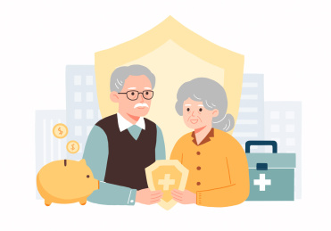 保险金融养老插画