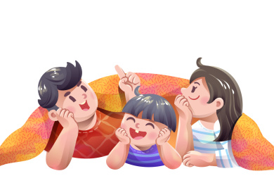 一家三口矢量插画