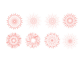 烟花礼花矢量插画元素