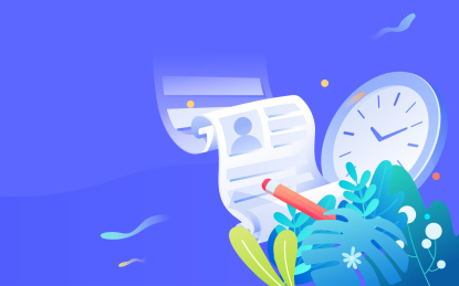 卡通在线教育课程学生看书考研学习矢量插画