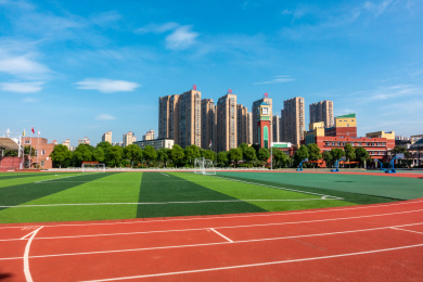 学校户外操场足球场跑道运动场