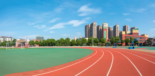 学校户外操场足球场跑道运动场