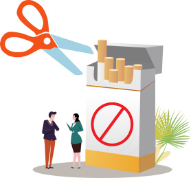 控烟禁烟健康概念插画