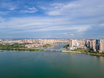 广东省惠州市东江两岸城市天际线景观