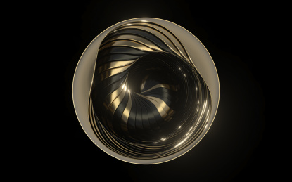 黑色背景下的抽象曲线 3D渲染