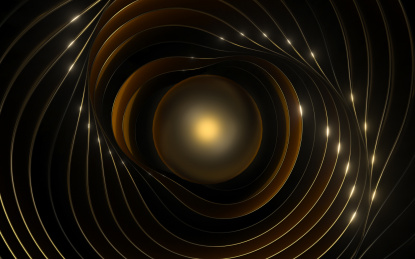 黑色背景下的抽象曲线 3D渲染