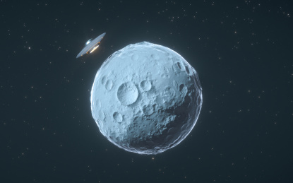黑色背景下的星球 3D渲染