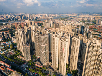 航拍中国广东广州广钢新城住宅小区商品房