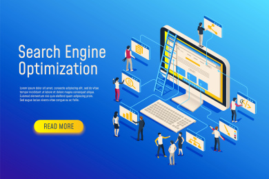 SEO搜寻引擎优化2.5D插图