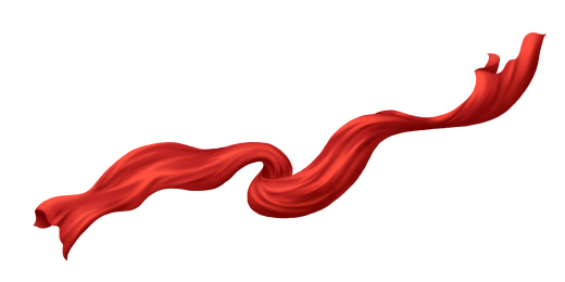 飞舞的红色飘带绸带插画