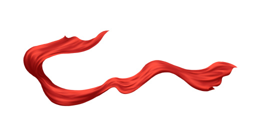飞舞的红色飘带绸带插画