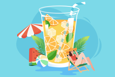夏季度假旅行插画