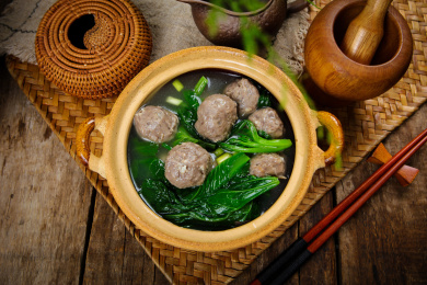 美食家常菜青菜牛丸汤