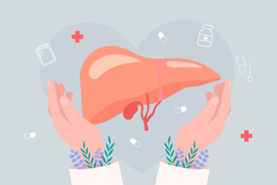 呵护肝脏健康矢量插画