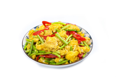 中餐美食菜肴蒜苔炒鸡蛋