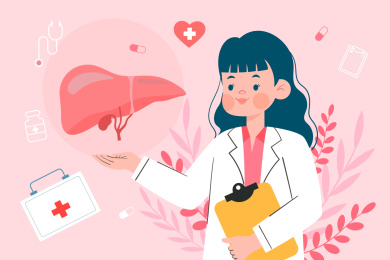 呵护肝脏健康矢量插画
