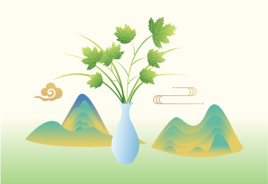 端午节粽子艾草菖蒲插画海报
