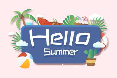 夏天文字留白板