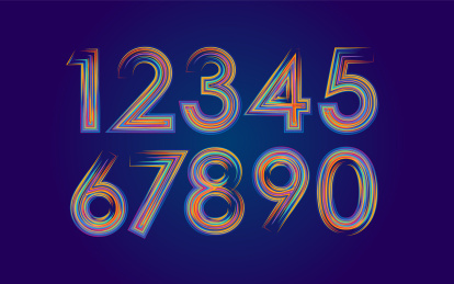 3D彩色阿拉伯数字系列组合