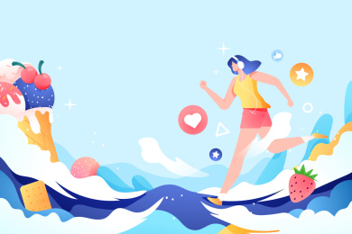 健康饮食矢量插画