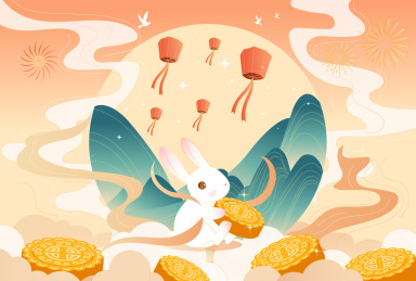 中秋节兔子吃月饼