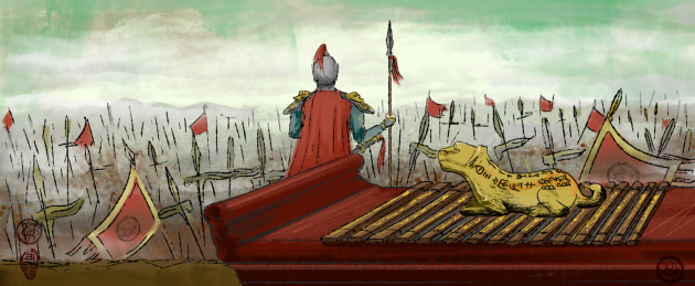 秦始皇率领将军带领将士出征南征北战