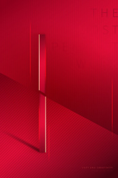 红色背景金色立体数字红金质感创意设计海报