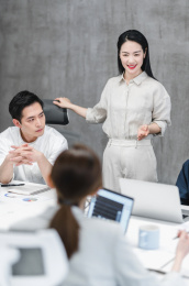 办公室商务东方人像