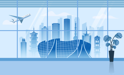 中国江苏徐州市商务城市扁平矢量插画