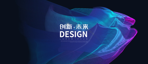 矢量抽象三维线条炫酷背景图