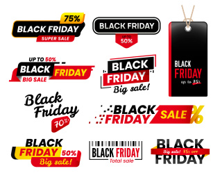 黑色星期五感恩年度优惠元素设计