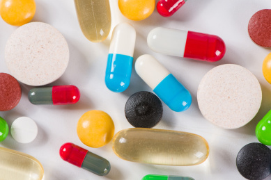 白色背上的药品保健品