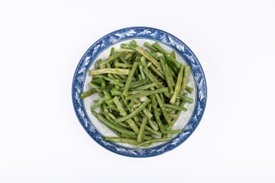 盘子里的炒豇豆