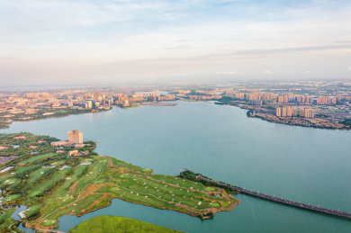 中国江苏苏州工业园区城市风光，