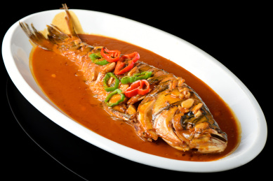 中国美食红烧鲢鱼