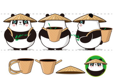 熊猫卡通形象插画设计