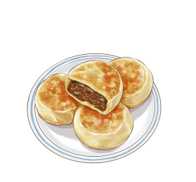 北京小吃美食门钉肉饼