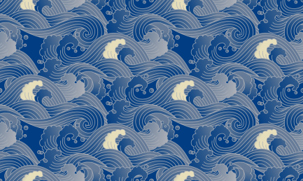 无缝的复古海浪纹背景底纹