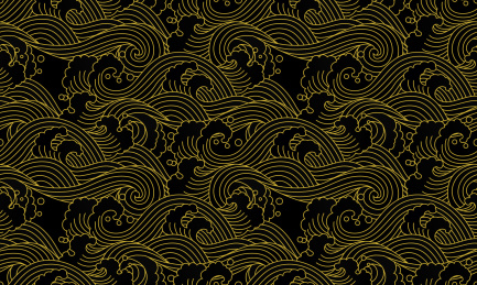 无缝海浪纹底纹深色线条图案