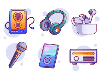 音乐设备图标插画