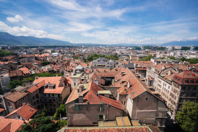 俯瞰瑞士日内瓦城市风光