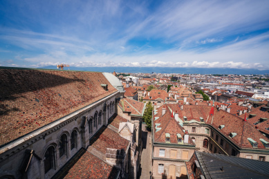 俯瞰瑞士日内瓦城市风光