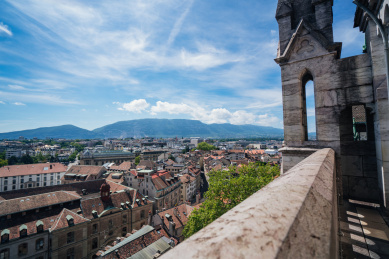 俯瞰瑞士日内瓦城市风光