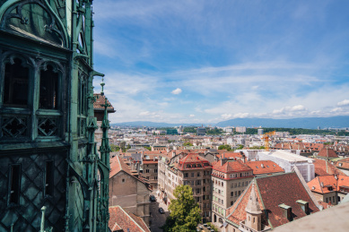 俯瞰瑞士日内瓦城市风光