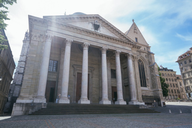 雄伟的瑞士日内瓦大教堂建筑