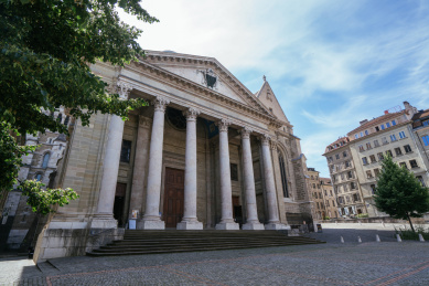 雄伟的瑞士日内瓦大教堂建筑