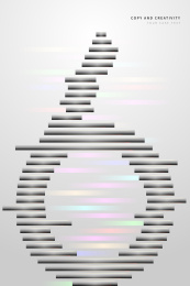 黑白色块彩色流光抽象风格数字6创意海报