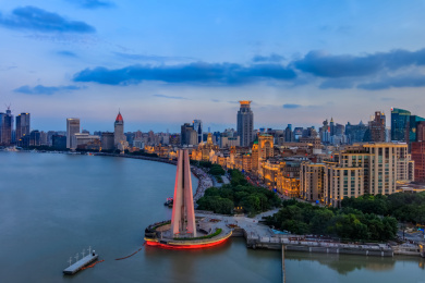 上海市黄浦江外滩万国建筑都市建筑景观